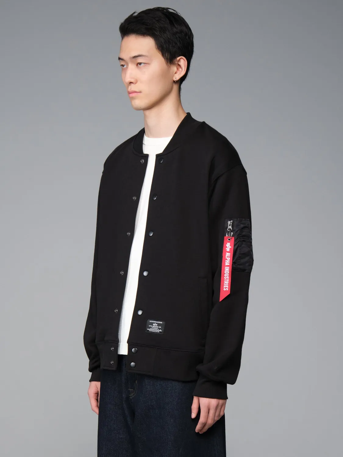 Alpha Industries MA-1 Sweatshirt bluza negru bumbac