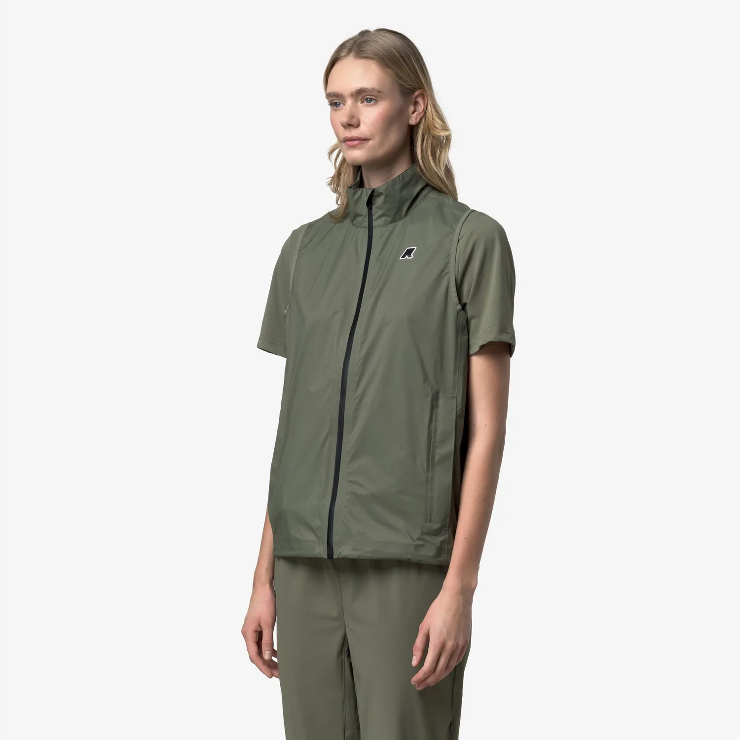 K-Way Croixer Travel vesta unisex Green Lichen impermeabila