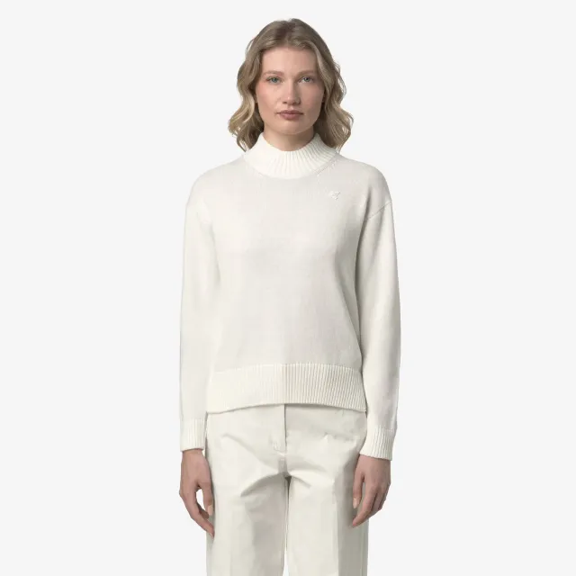 K-Way Agata Cotton Cashmere pulover damă alb cu cașmir