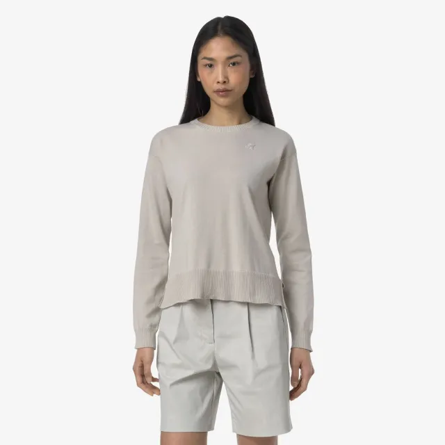 K-Way Domitine Cotton pulover dama bej crop din bumbac