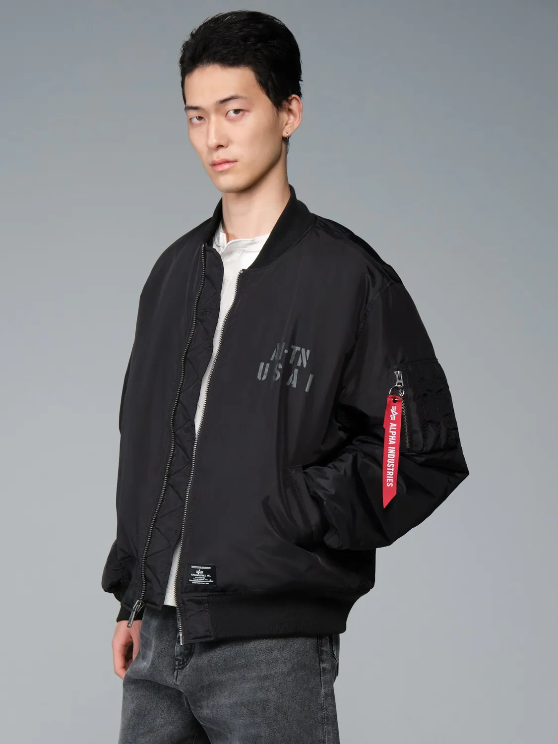 Alpha Industries MA-1 Oxford Elite geacă bomber neagră nailon