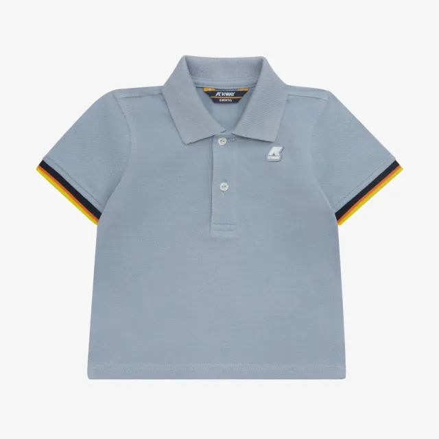K-Way Vincent Contrast polo copii azure blizzard bumbac
