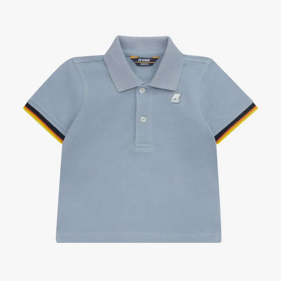 K-Way Vincent Contrast polo copii azure blizzard bumbac