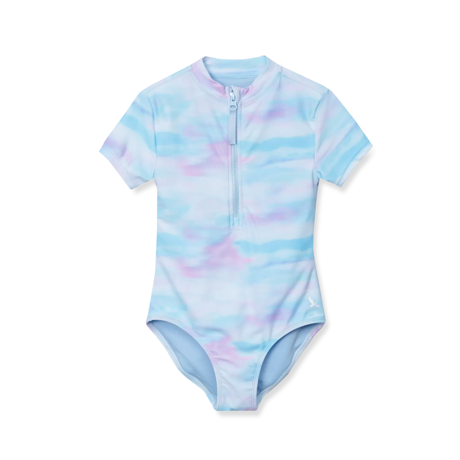 Eddie Bauer Sea Spray SS One PC Zip Front costum baie lavender mânecă lungă