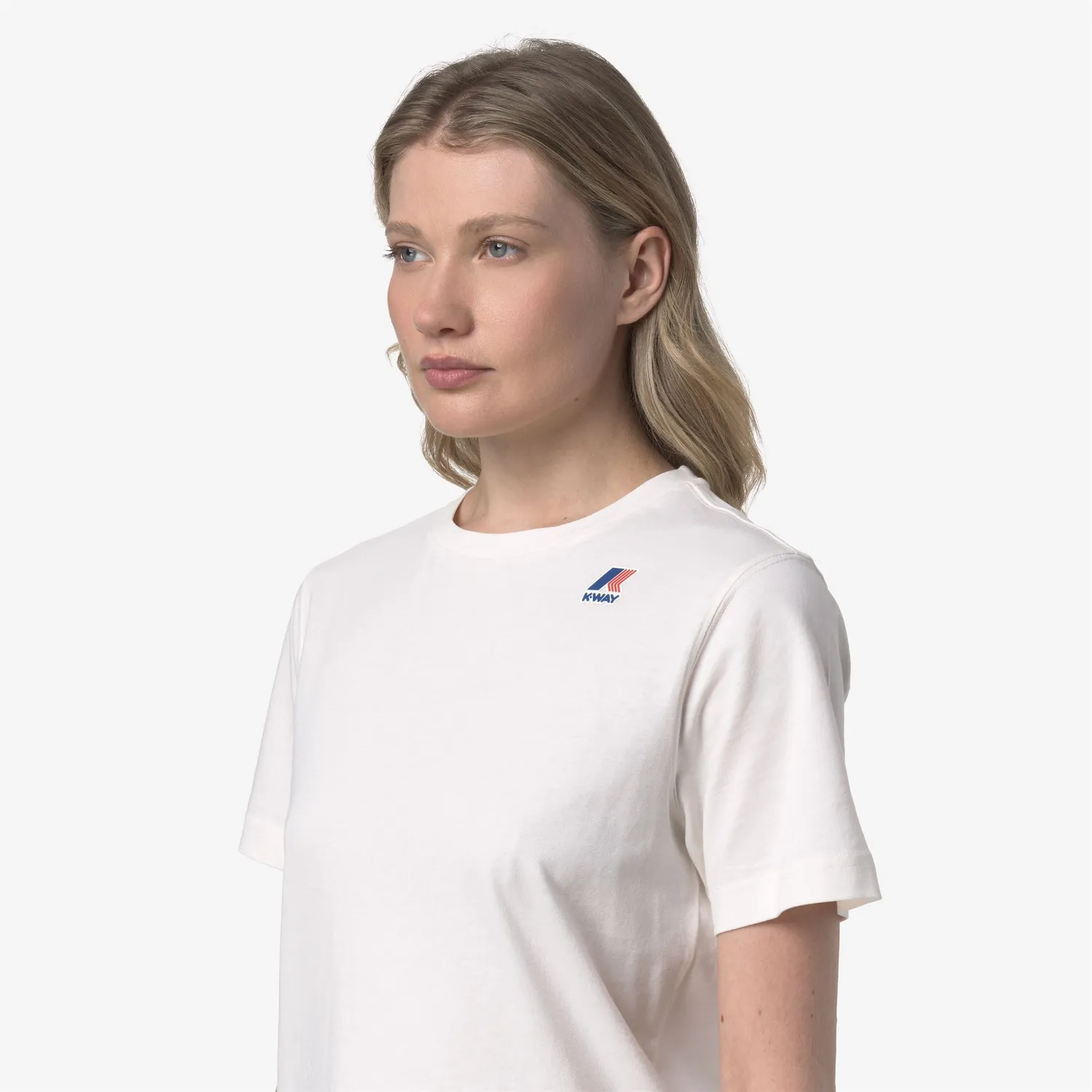 K-Way Leonide tricou unisex alb din bumbac pliabil
