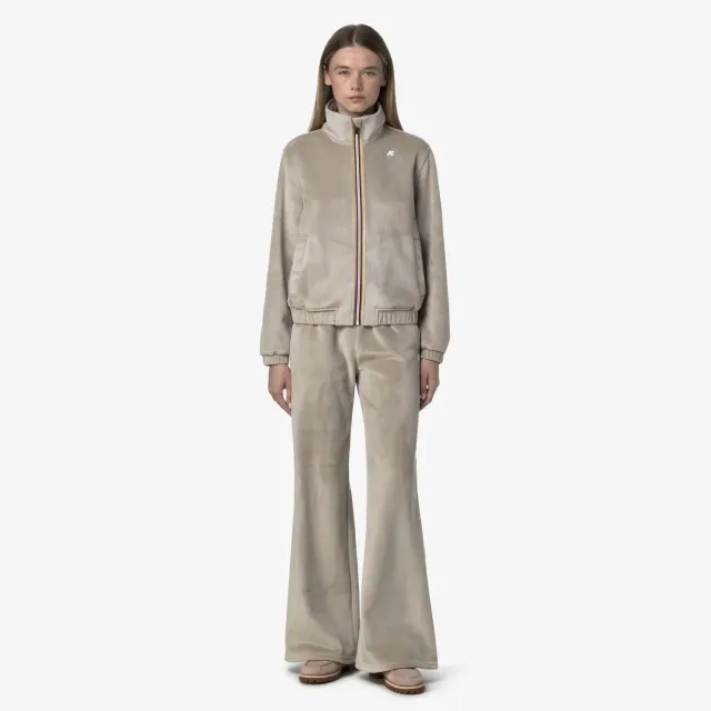 K-Way Jenny Velour Polar pantaloni dama bej caldurosi