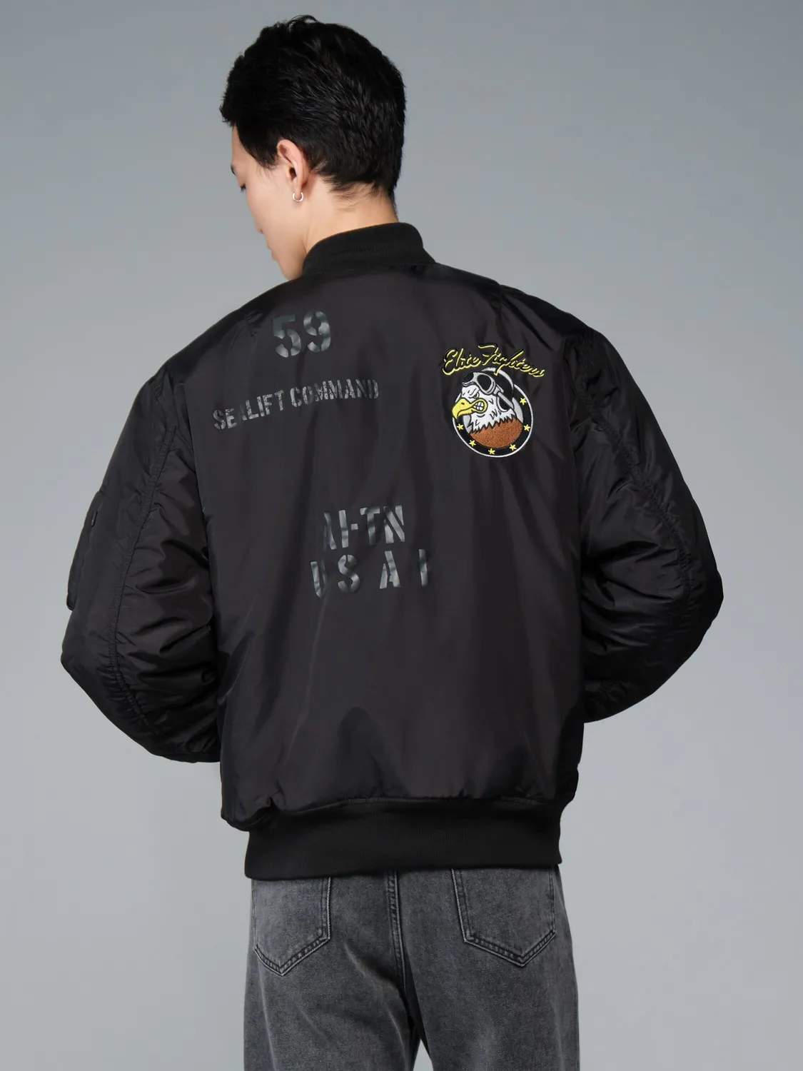 Alpha Industries MA-1 Oxford Elite geacă bomber neagră nailon