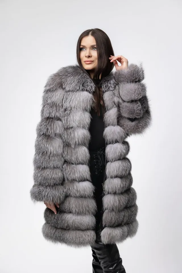 Mareus Silver Grey 257 haină vulpe transformabilă 6 în 1