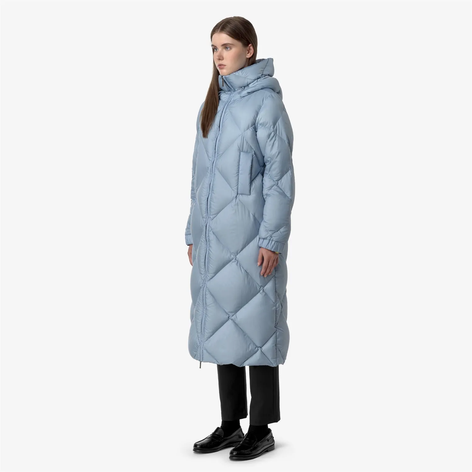K-Way Neivel Super Light palton lung dama Blue Avio cu puf
