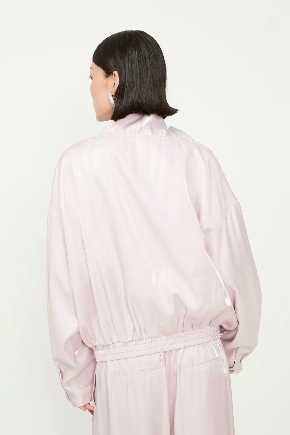Isabelle Blanche Jacket geaca roz bomber satinata