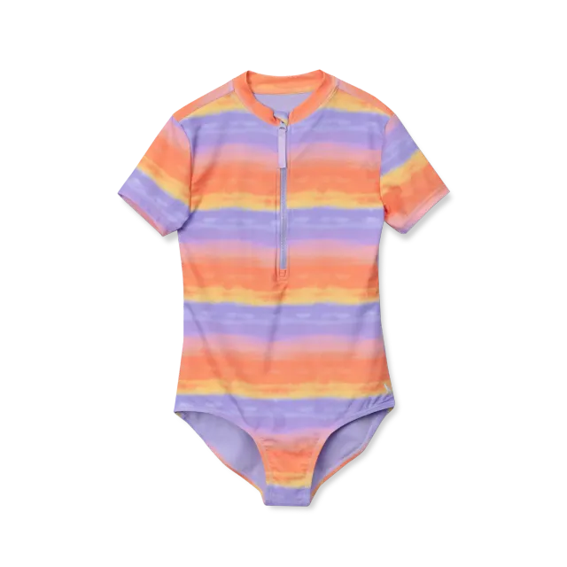 Eddie Bauer Sea Spray SS One PC Zip Front costum baie lavender mânecă lungă