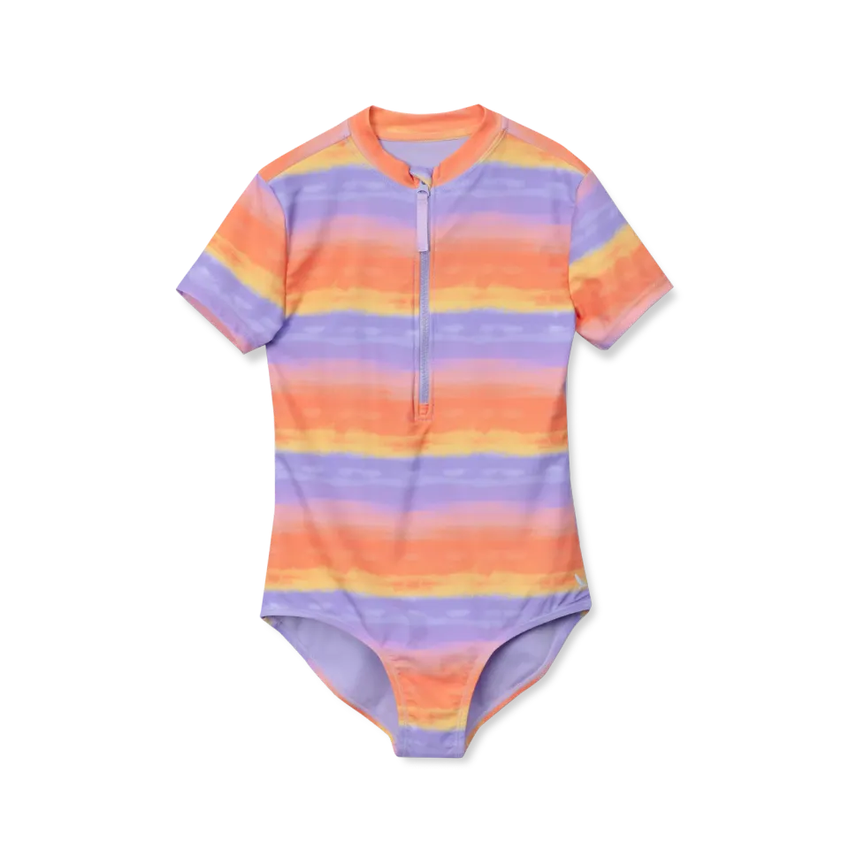Eddie Bauer Sea Spray SS One PC Zip Front costum baie lavender mânecă lungă