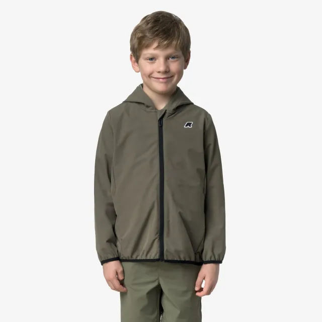 K-Way Journeer Travel K4133FW fleece copii verde cu gluga