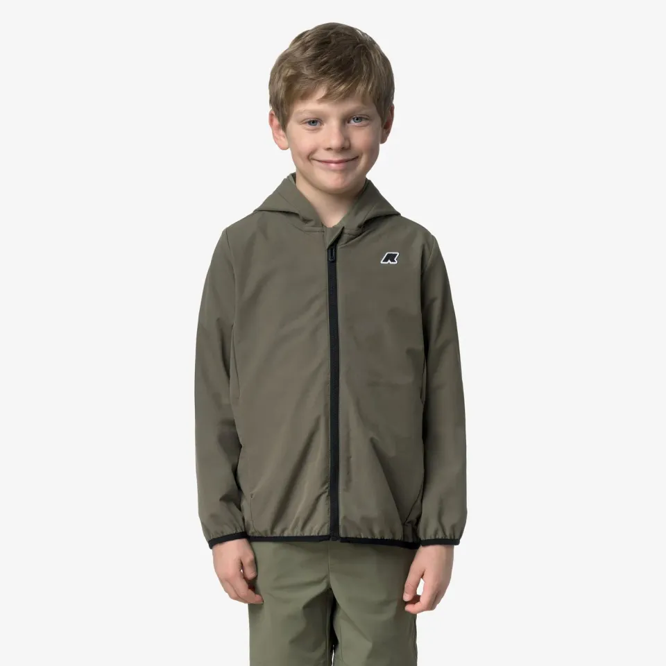 K-Way Journeer Travel K4133FW fleece copii verde cu gluga