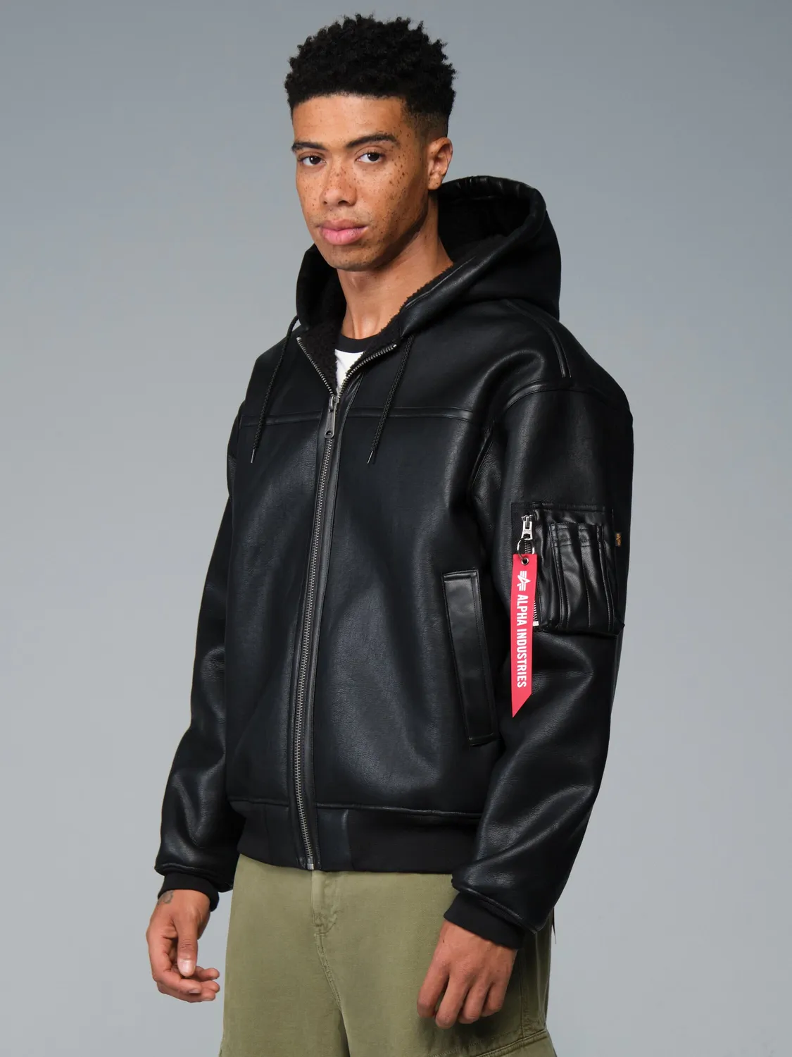 Alpha Industries MA-1 Hooded geaca bomber negru cu gluga