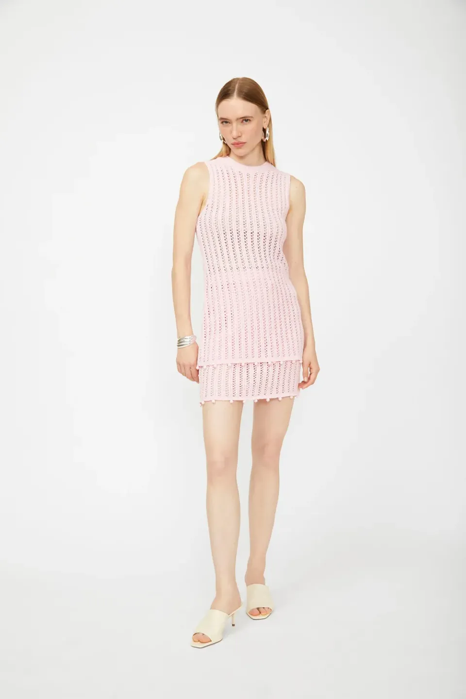 Isabelle Blanche maiou tricotat Arctic Rose cu margele