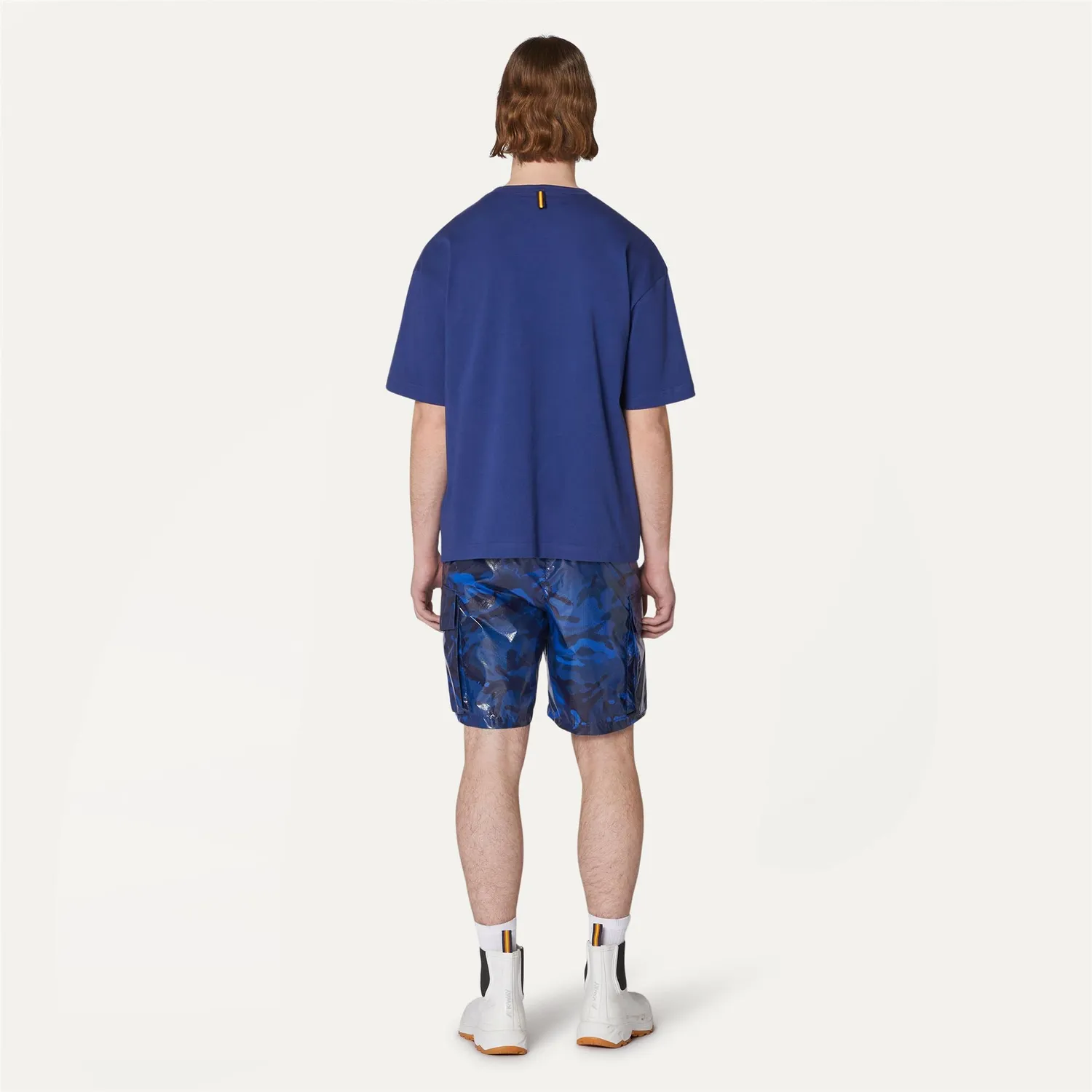 K-Way Leobem Camou pantaloni scurti cargo albastri impermeabili