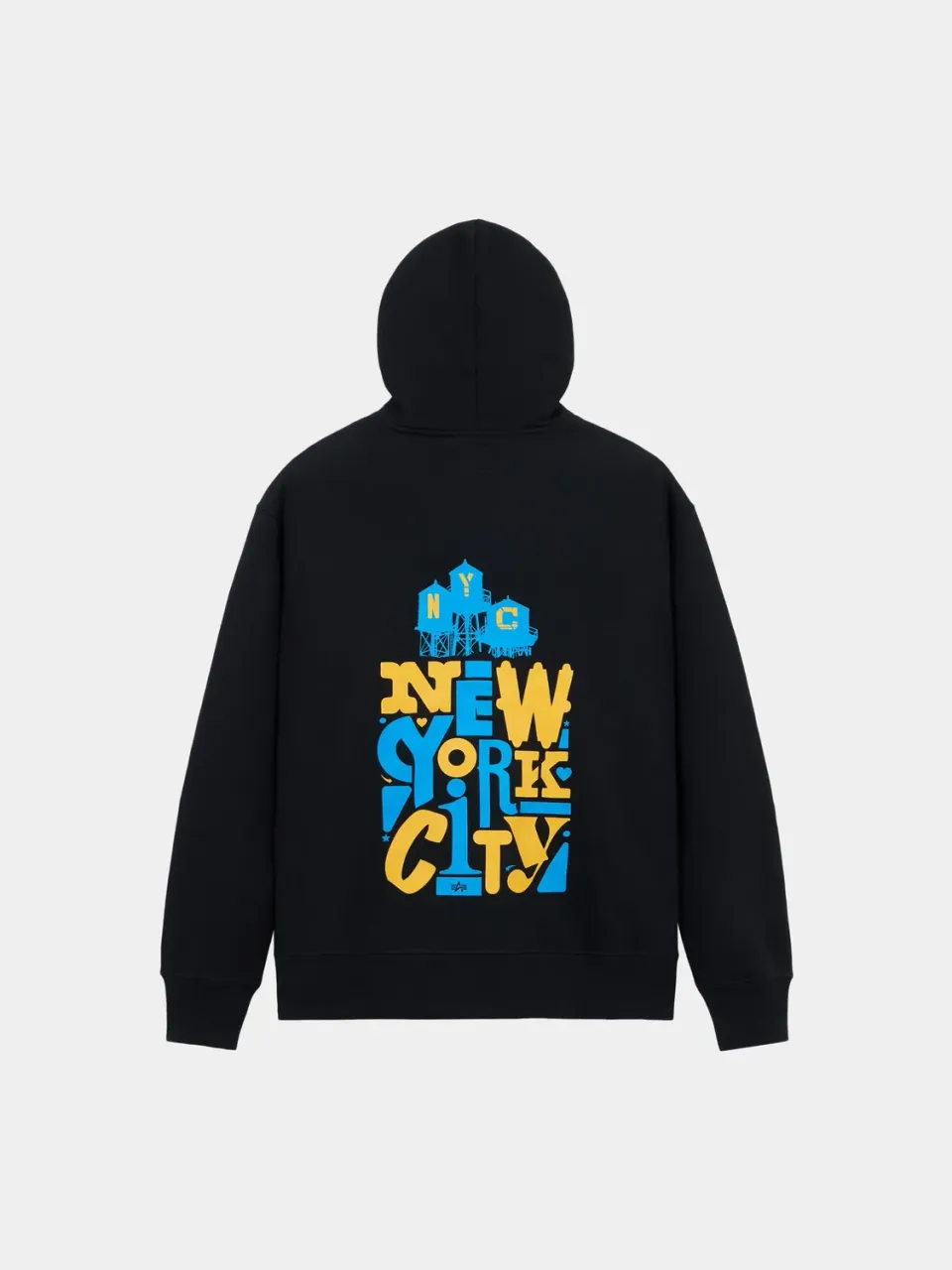 Alpha Industries Stacks Hoodie hanorac negru bumbac