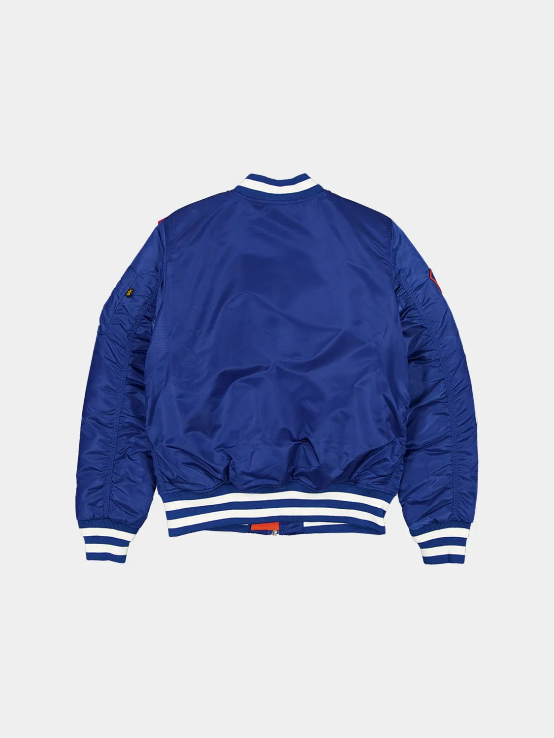 Alpha Industries MA-1 Knicks geacă bomber albastră brodată