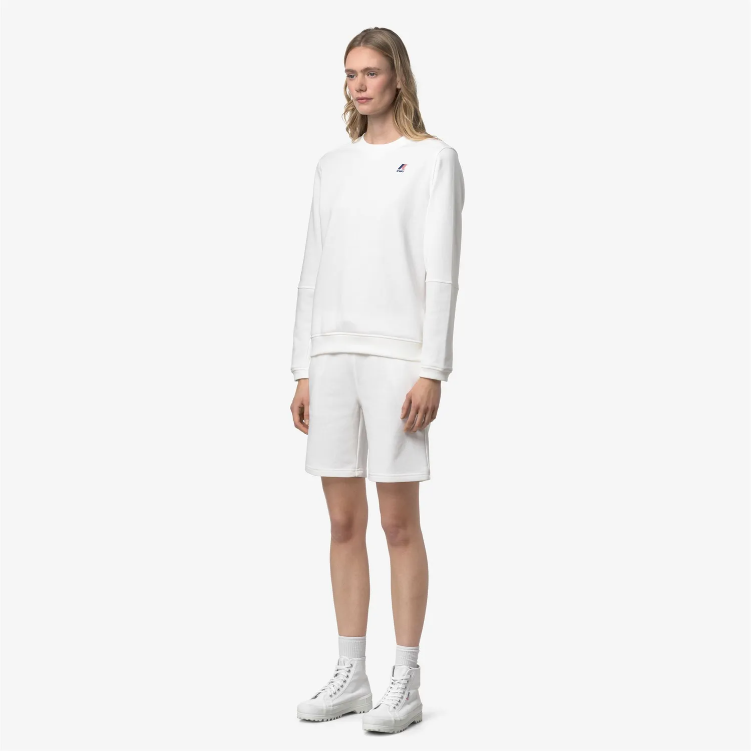 K-Way Nael Poly Cotton hanorac unisex alb bumbac