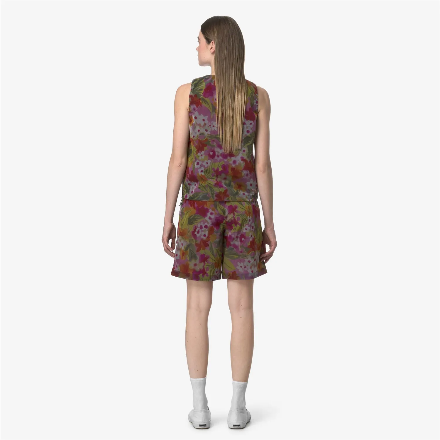 K-Way Mody Print bermude dama floral impermeabil