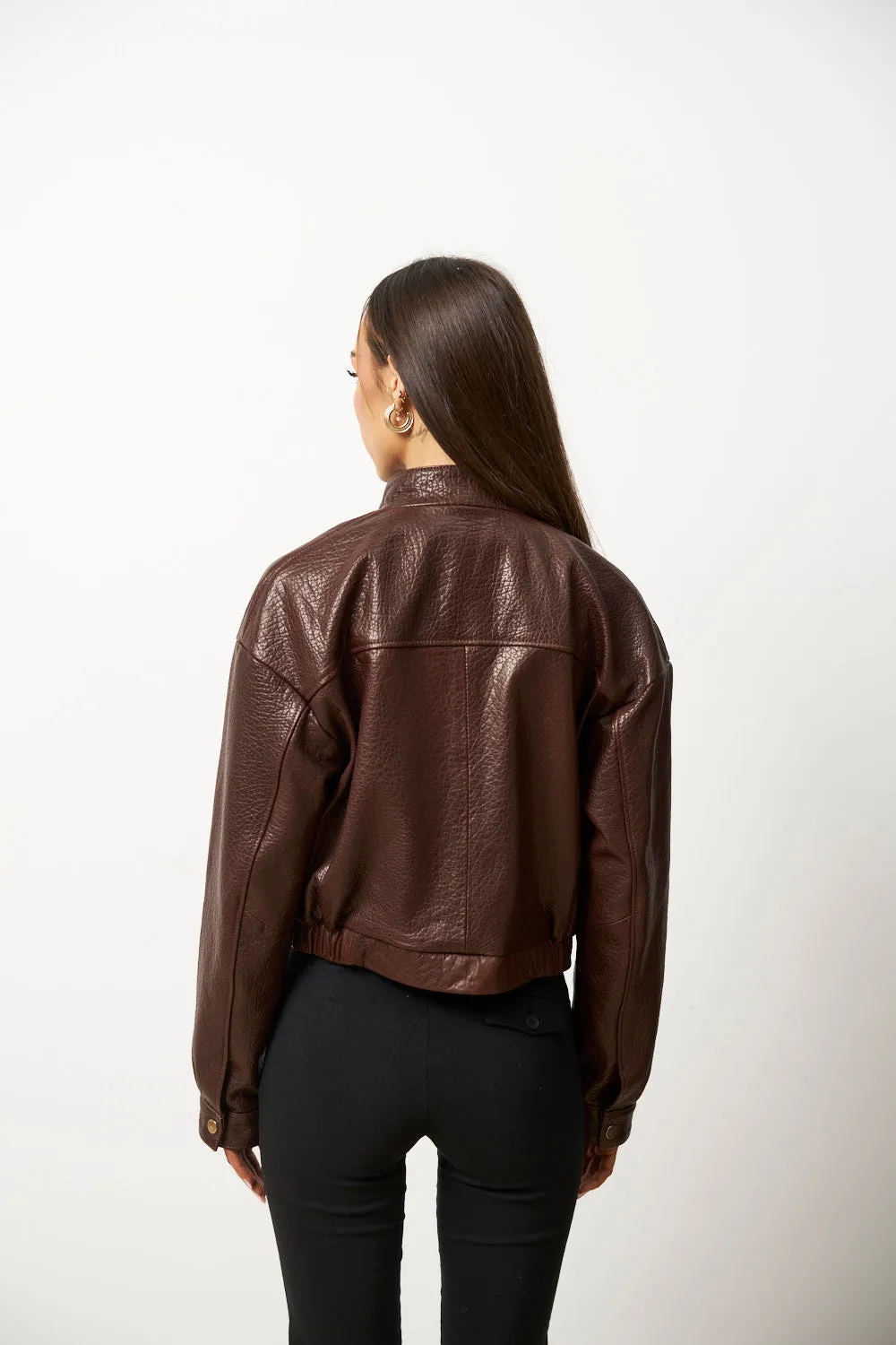 Mareus 622 Amber Cognac geaca piele dama scurta