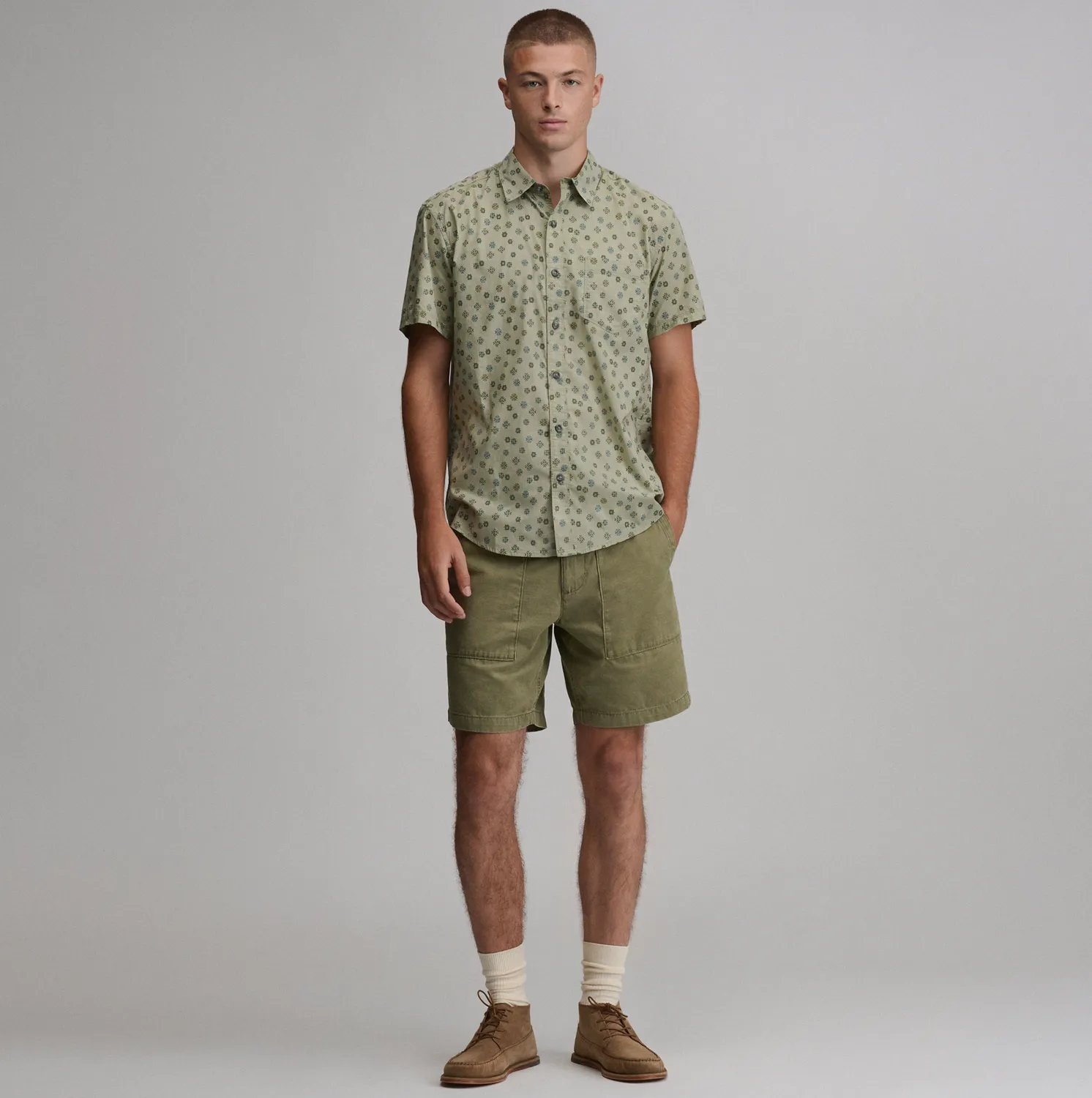 Eddie Bauer Baja Print Short-Sleeve Shirt camasa barbati bumbac imprimata
