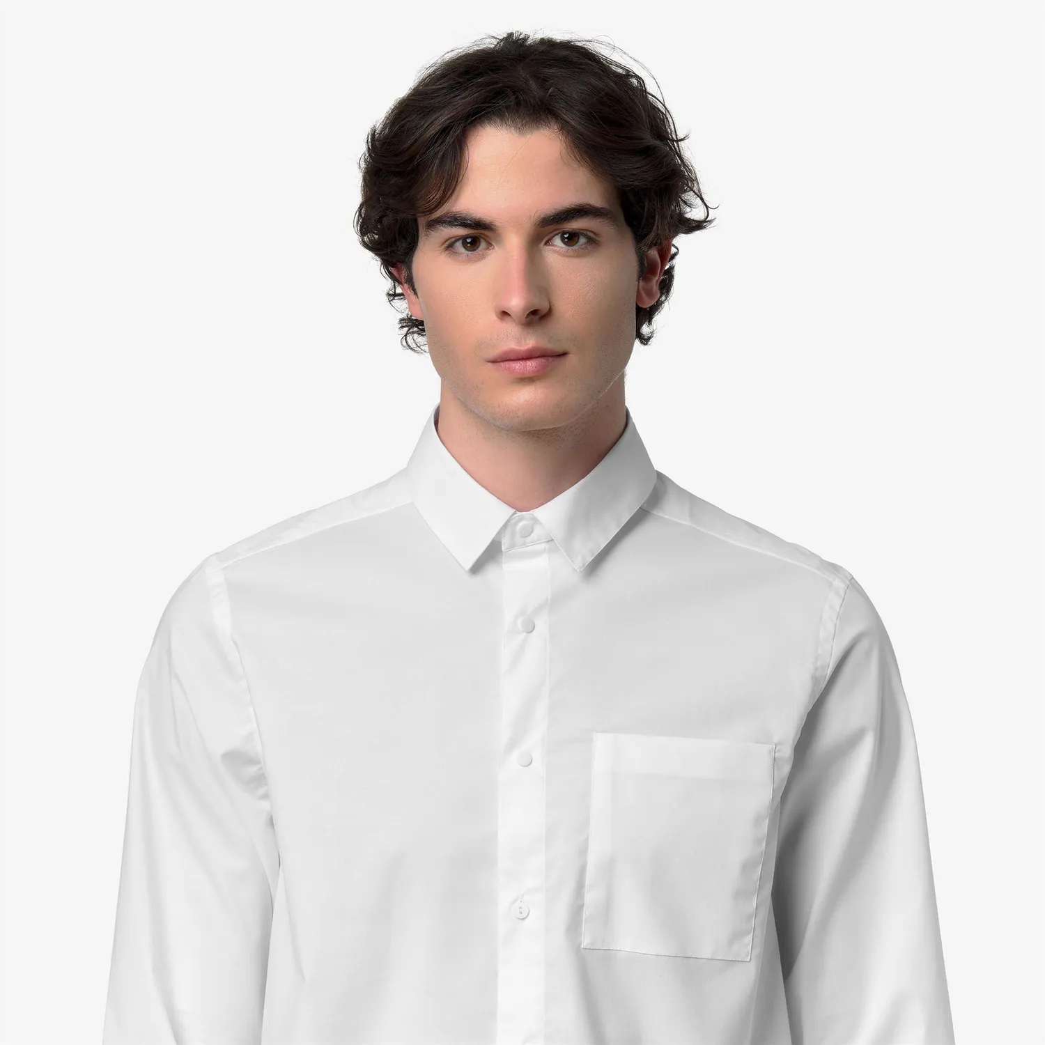 K-Way Damir St Poplin No Iron cămașă bărbați albă elastică