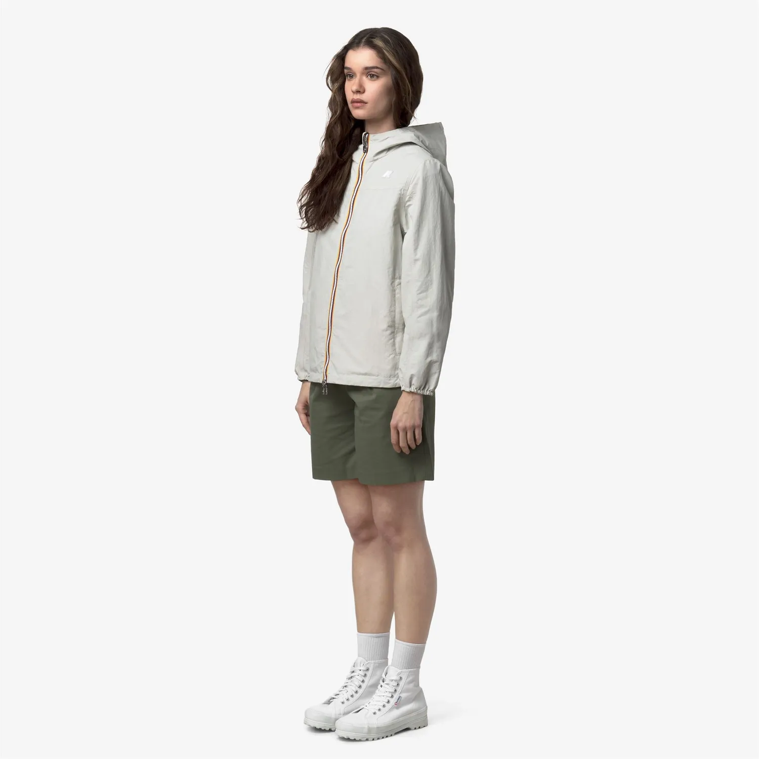K-Way Jake Cotton Double geaca reversibila bej-verde
