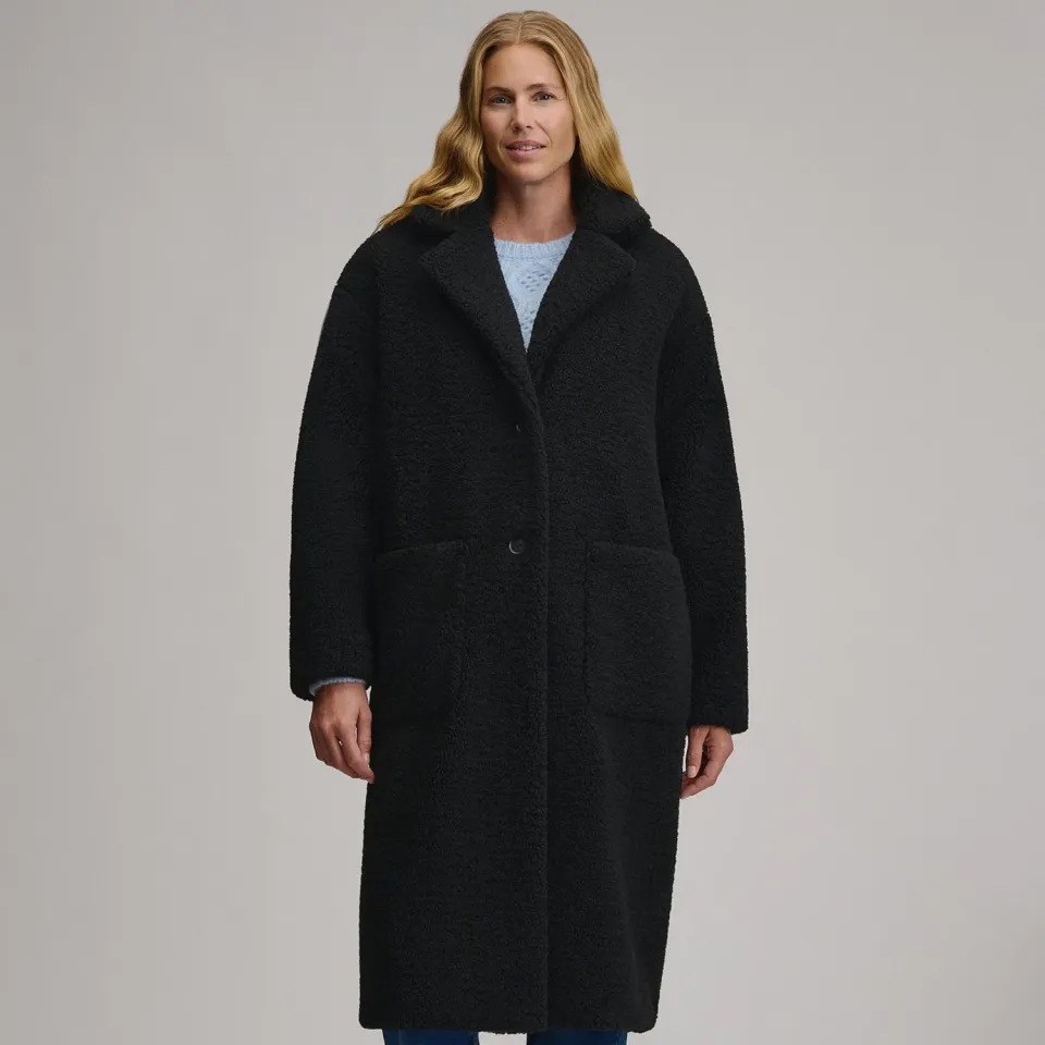 Eddie Bauer Plush palton trenci dama Negru calduros