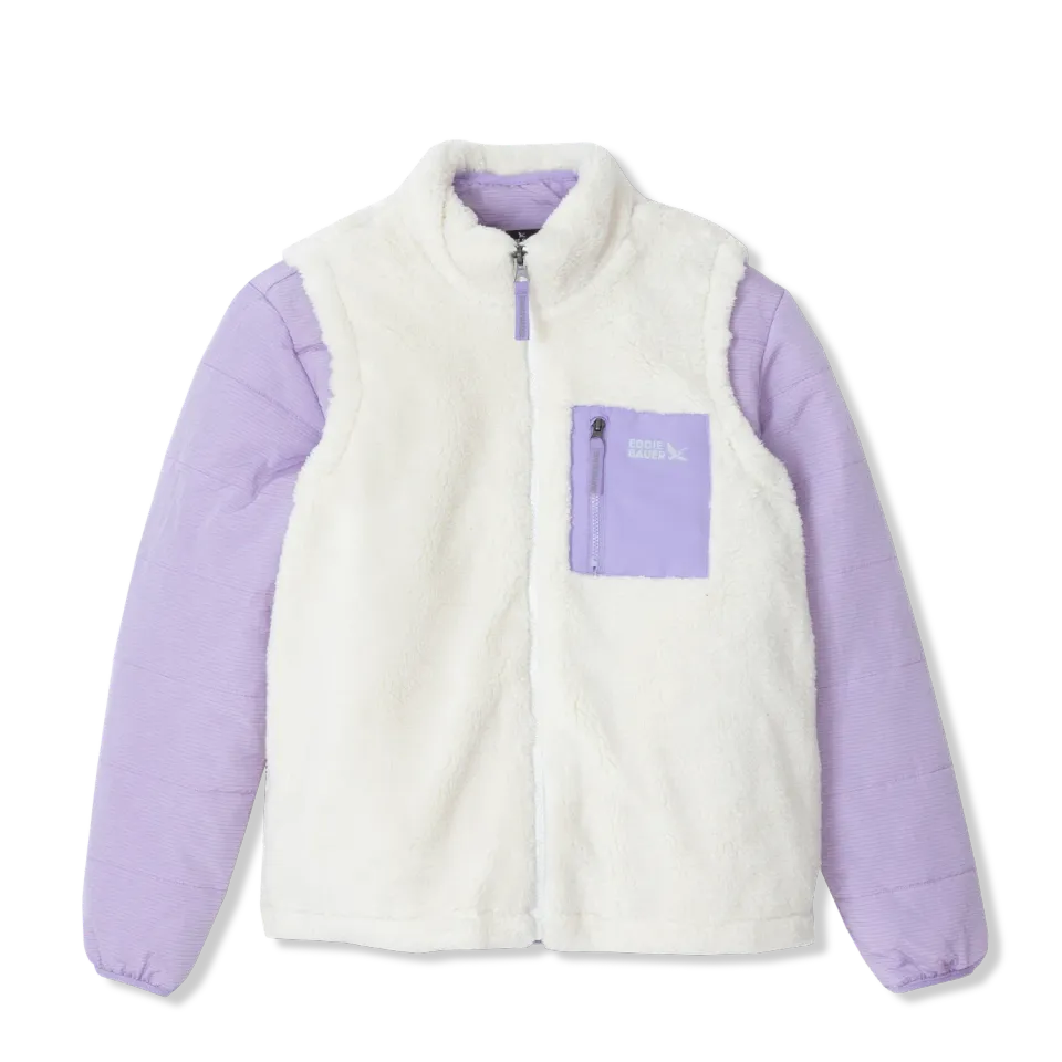 Eddie Bauer Kids Fleece Vest 3-in-1 geaca copii pastel lilac calduroasa