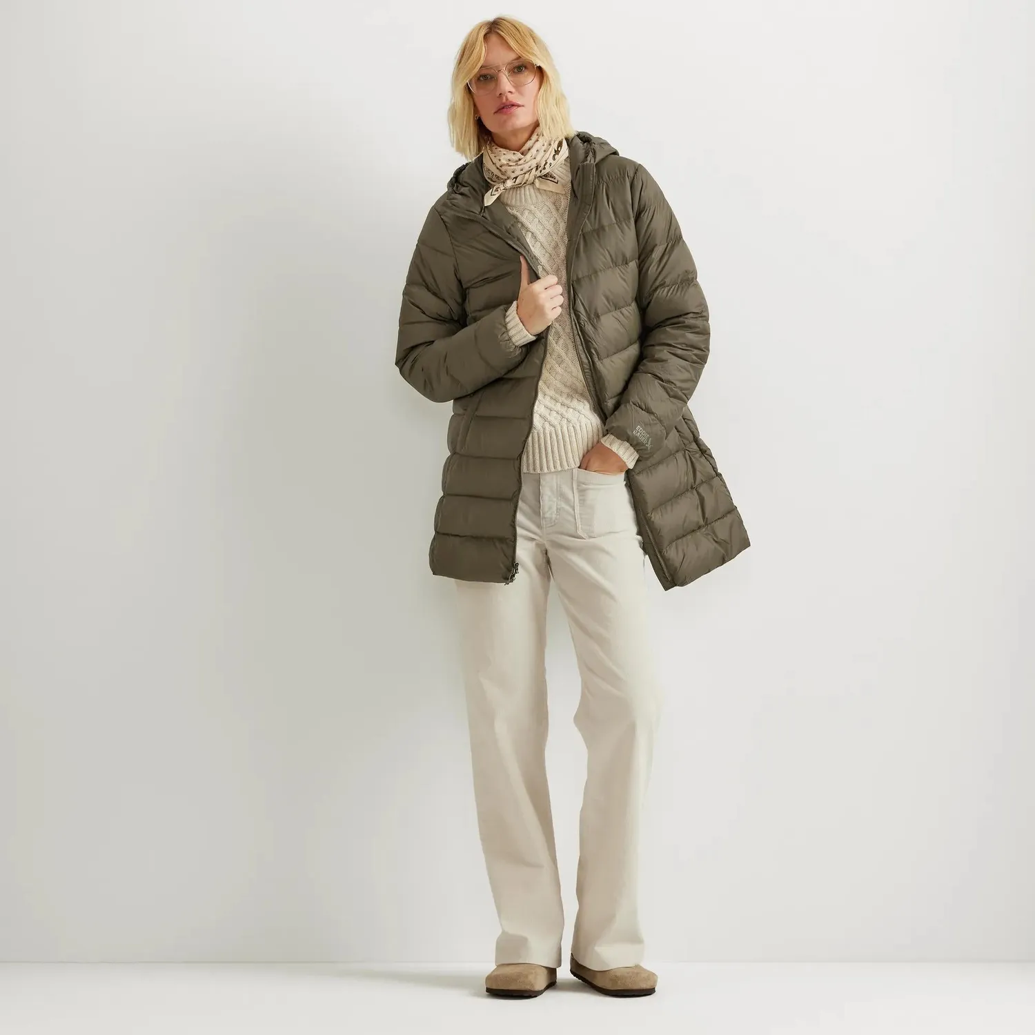Eddie Bauer CirrusLite parka gri dama cu gluga puf 650
