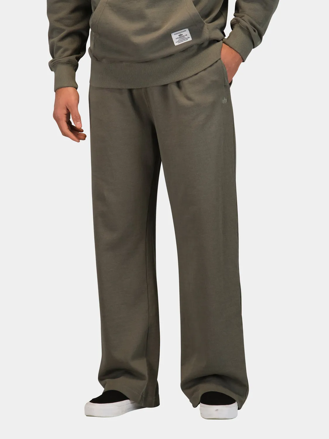 Alpha Industries Essential pantaloni trening Field Gray bumbac