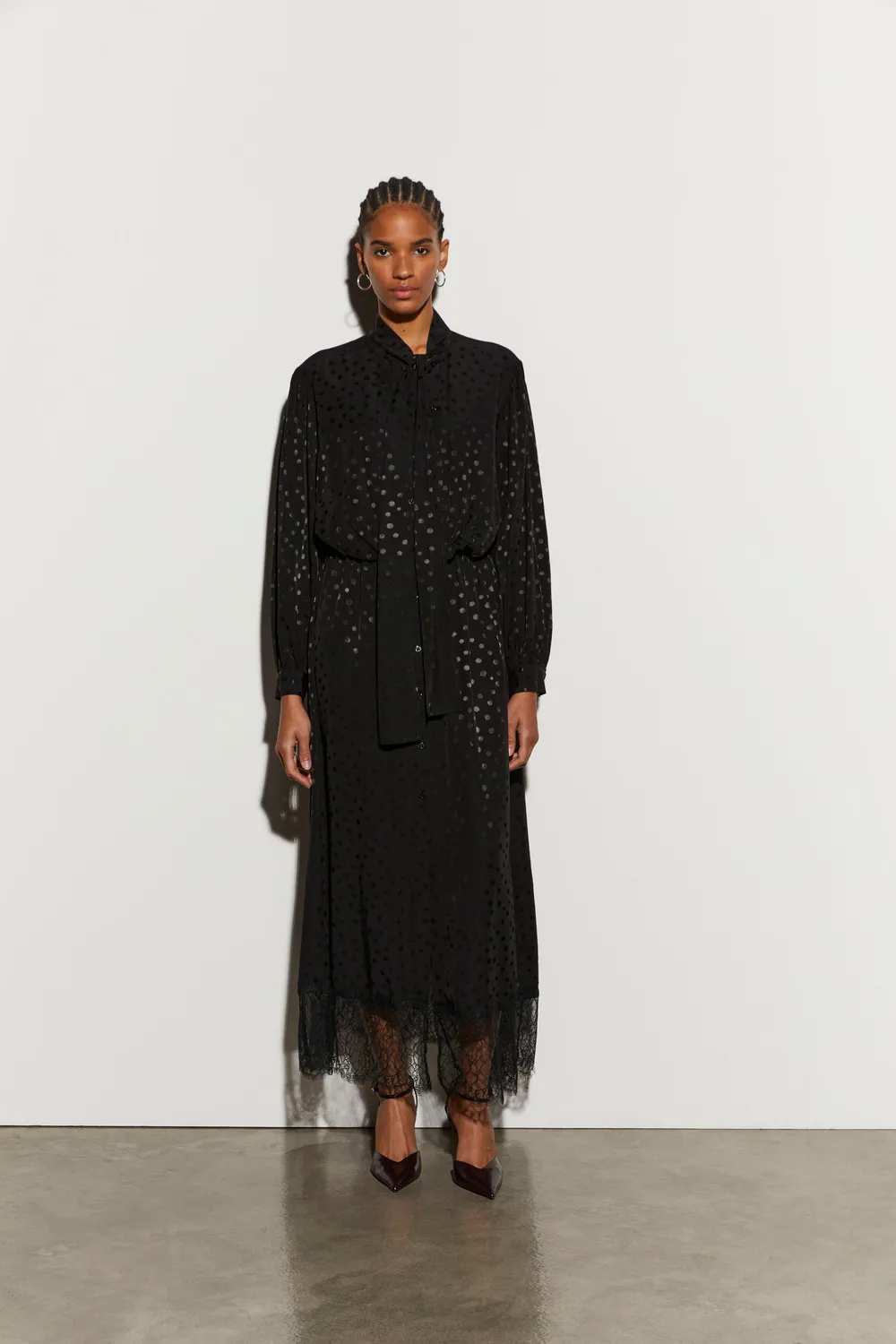 Isabelle Blanche rochie lunga neagra S buline