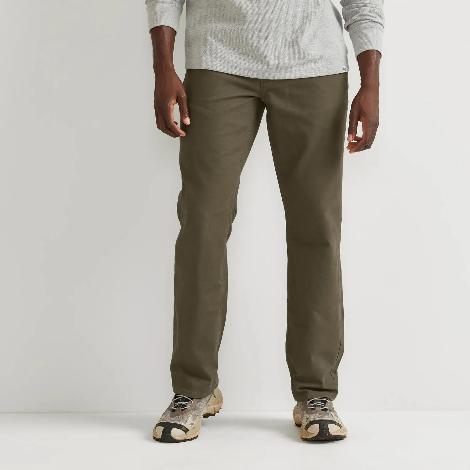 Eddie Bauer Mountain Flex Classic Fit Canvas 5-Pocket pantaloni Carbon