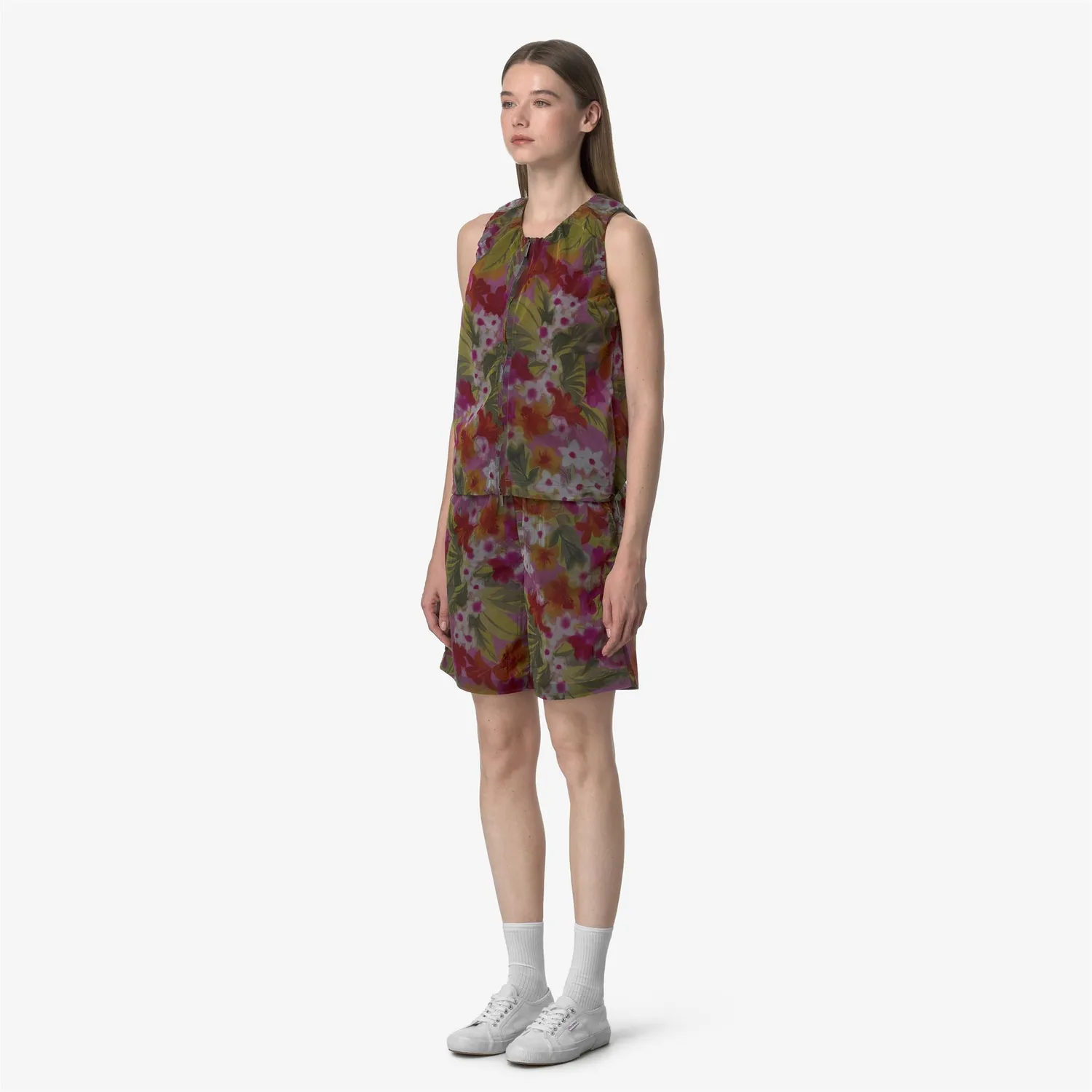 K-Way Mody Print bermude dama floral impermeabil