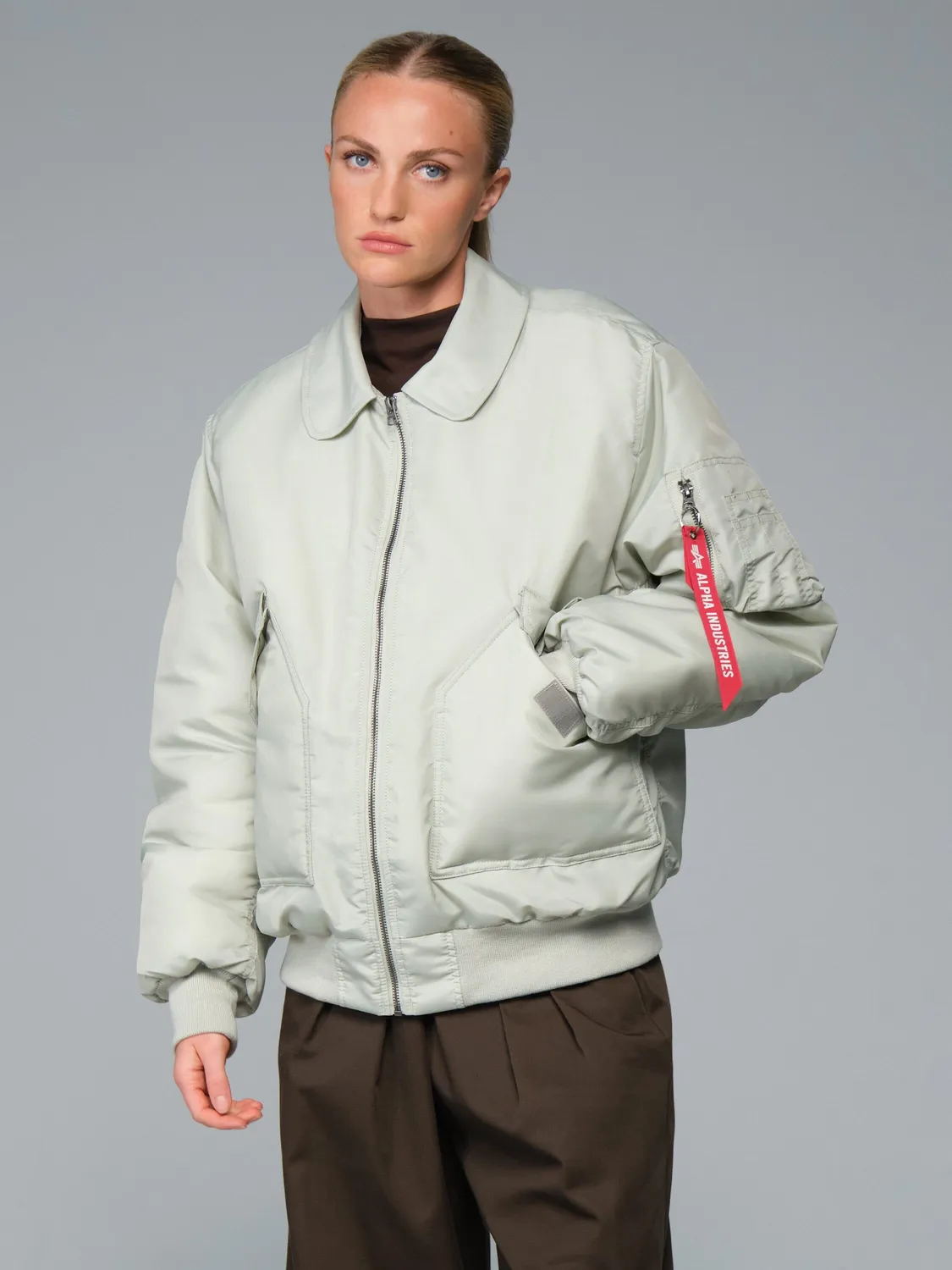 Alpha Industries CWU 45/P Oxford geaca bomber Light Mineral rezistenta