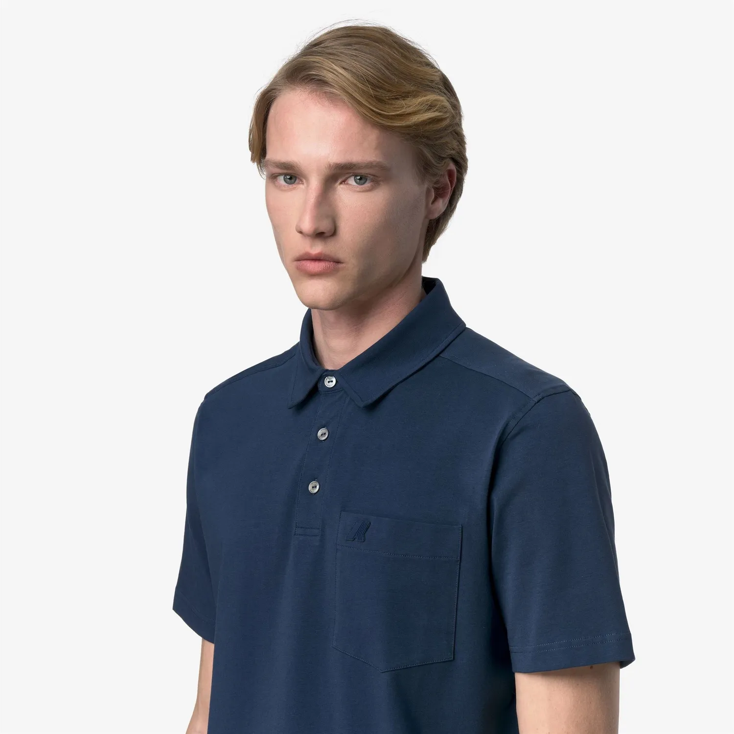 K-Way Vanoine Light polo bărbați albastru din bumbac