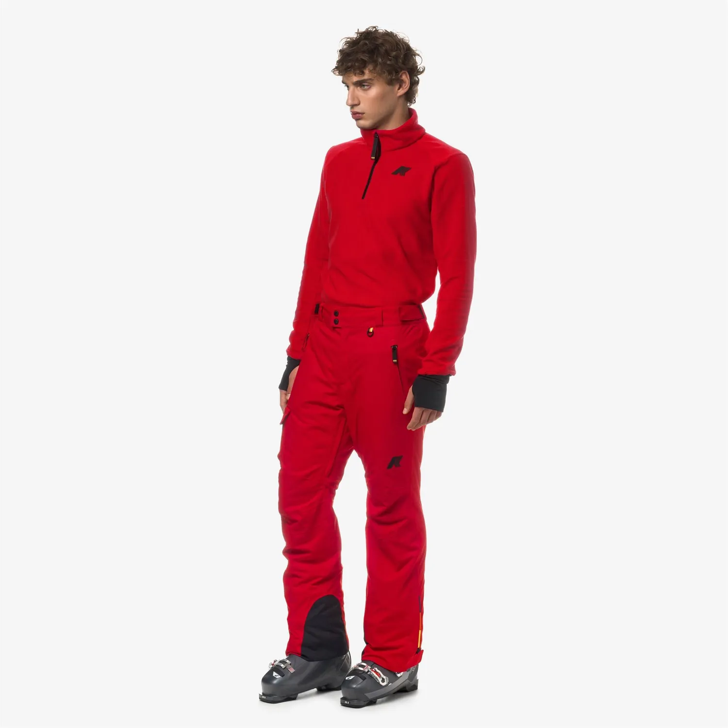 K-Way Avrieux Micro Twill 2 Layers pantaloni schi rosii