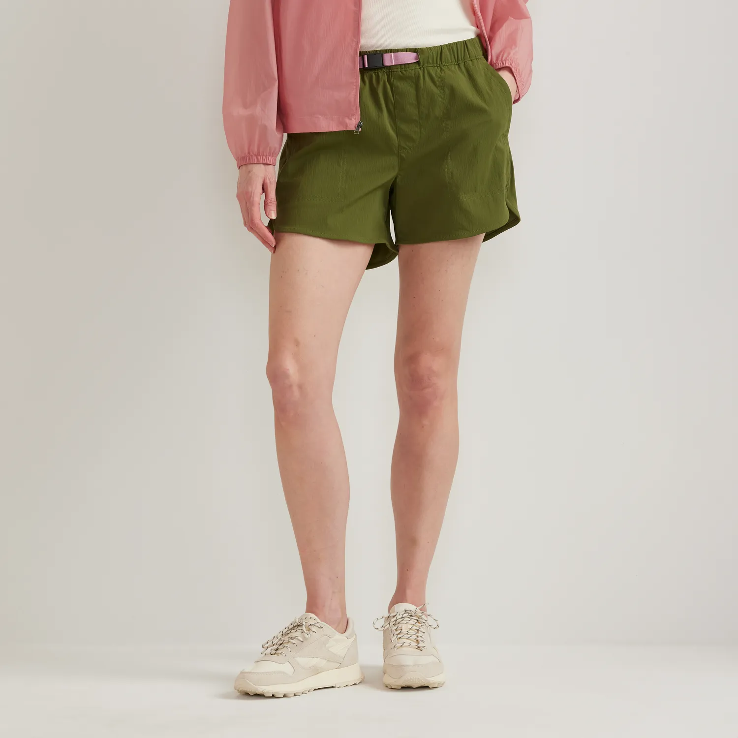 Eddie Bauer Belted Ripstop shorts damă Irish Moss ripstop
