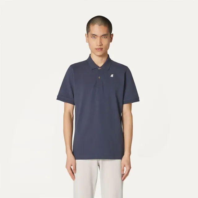 K-Way Vinnie polo barbati albastru slim bumbac