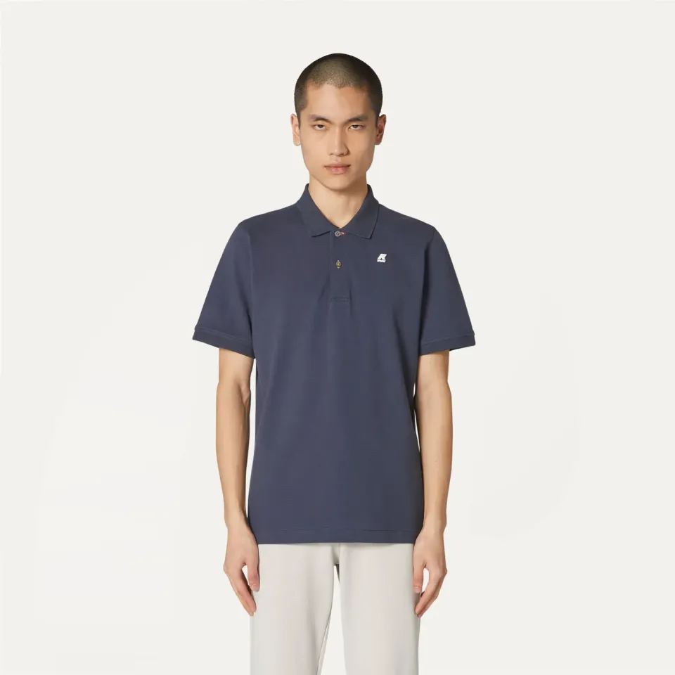 K-Way Vinnie polo barbati albastru slim bumbac