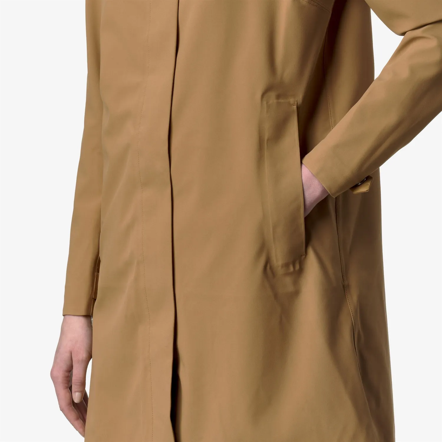 K-Way Dukesse palton dama Brown Bistre 3/4 impermeabil
