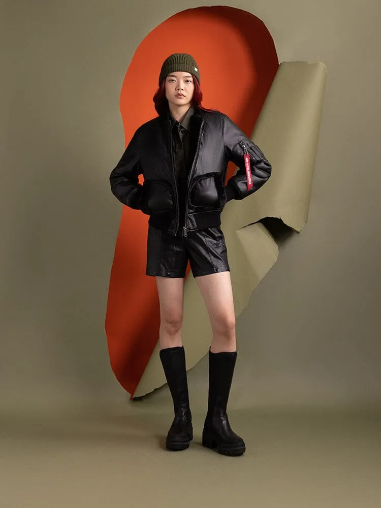 Alpha Industries MA-1 geaca dama reversibila negru blana