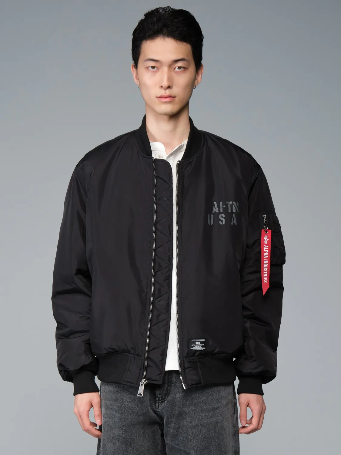 Alpha Industries MA-1 Oxford Elite geacă bomber neagră nailon