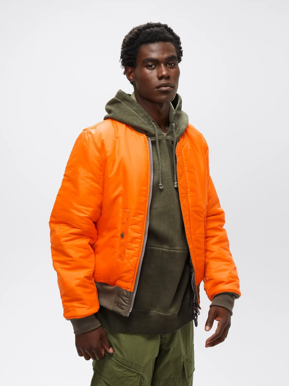Alpha Industries MA-1 Slim Fit geacă bomber neagră reversibilă