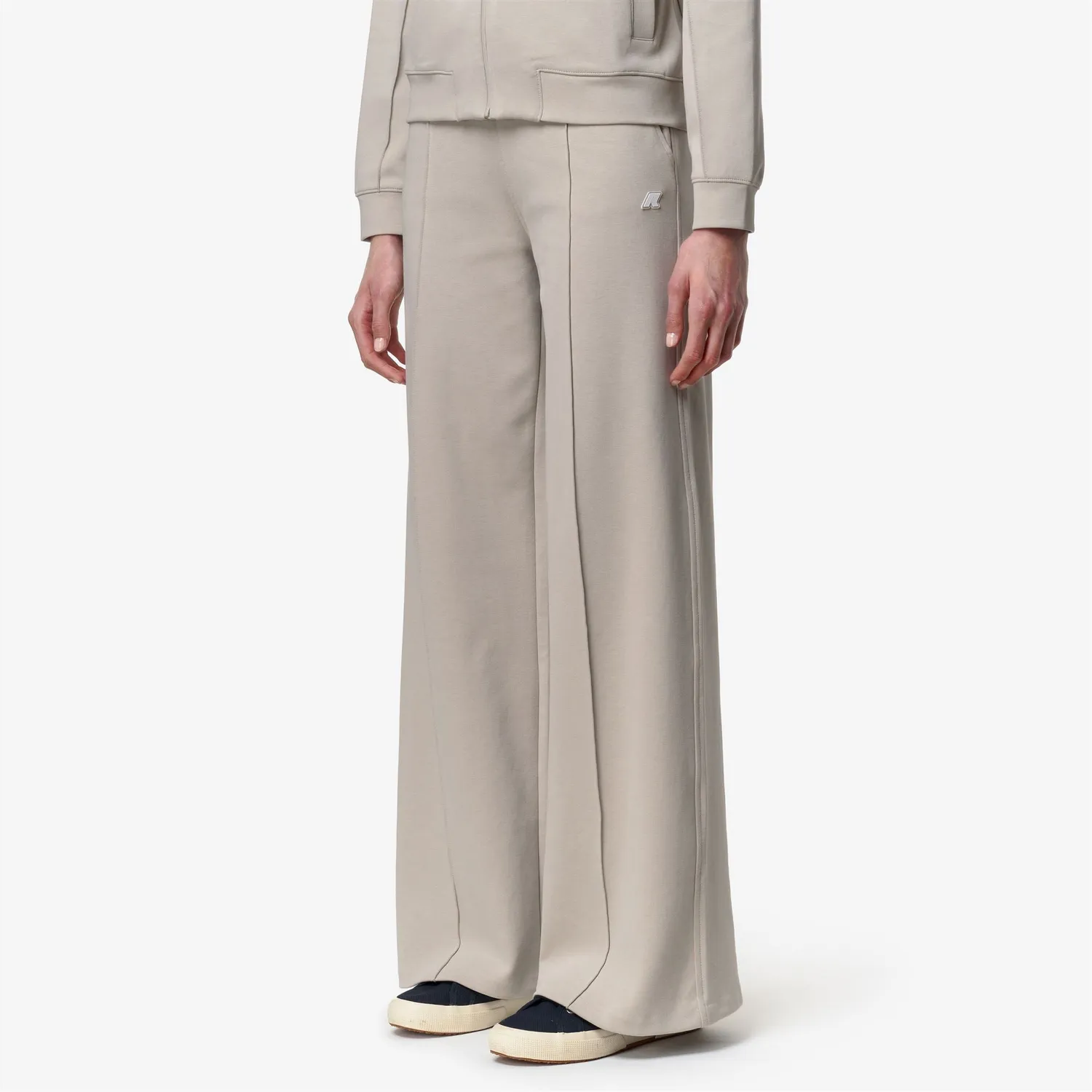K-Way Loyre Interlock K2133MW pantaloni sport bej deschis stretch