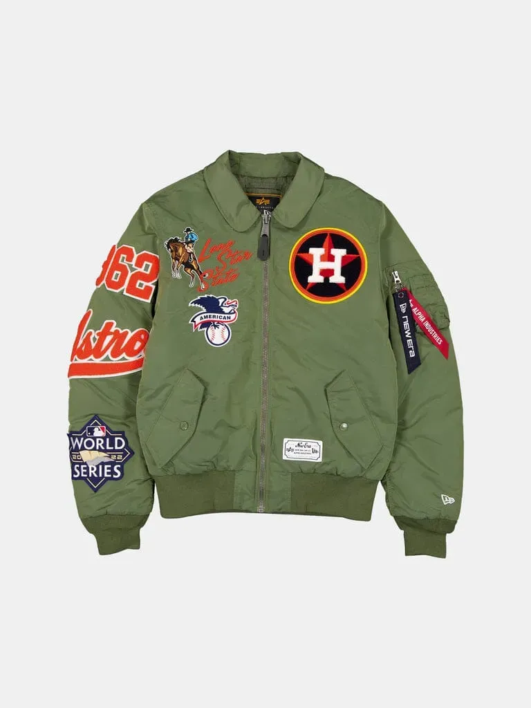 Alpha Industries MA-1 Houston Astros geaca bomber verde