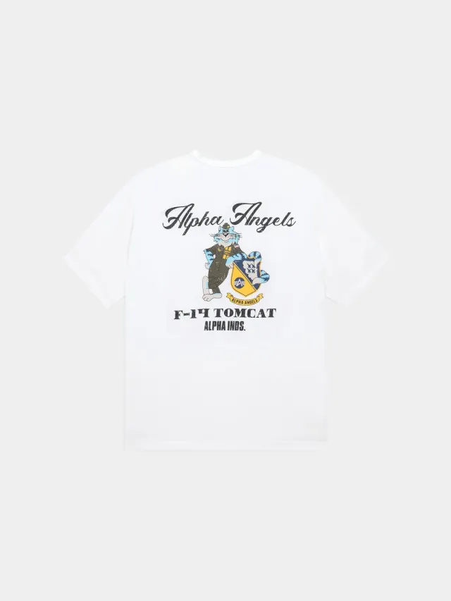 Alpha Industries Relaxed Angels tricou alb-bleu bumbac