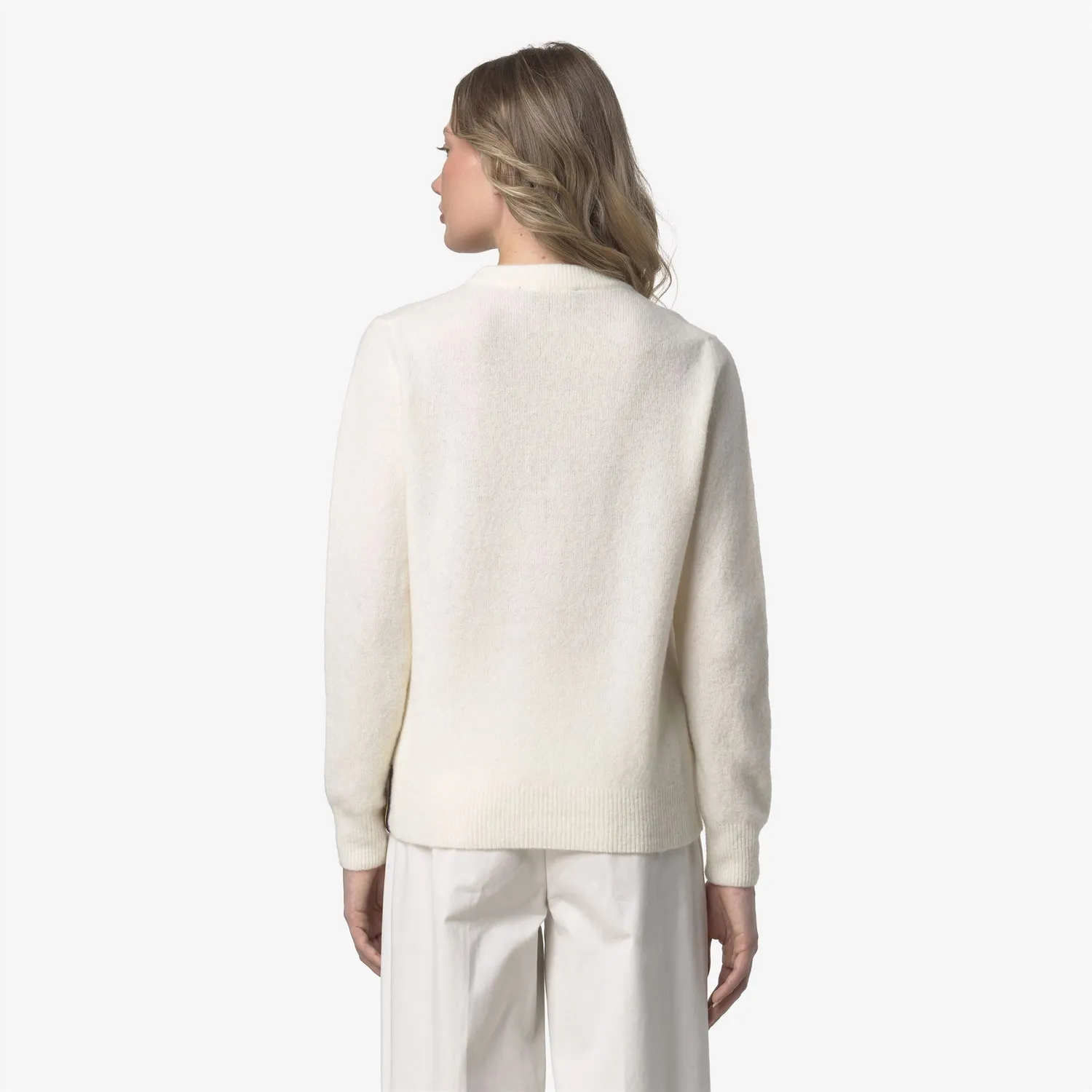 K-Way Clarisse Wool Stretch pulover dama alb lana merinos